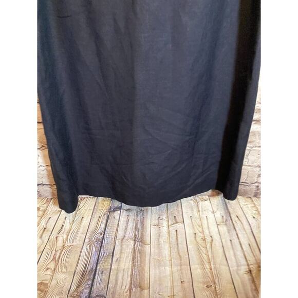 Lennie NY Dress Womens 12 Midi Linen Neon Green Black Colorblock Sheath Zip Up - Picture 6 of 12